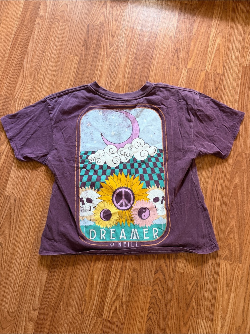 O'Neill Purple Graphic 'Dreamer' Tee with Sunflower Print